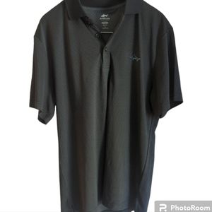 Greg Norman Attack Life Size S Play Dry DARK Gray Golf Polo Shirt